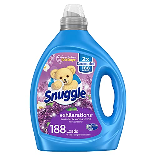 Snuggle Exhilarations Liquid Fabric Softener, Lavender and Vanilla Orchid, 2X Concentrated, 188 Loads