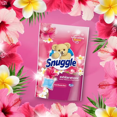 Snuggle Exhilarations in Wash Laundry Scent Booster Pacs, Island Hibiscus and Rainflower, 56 Count