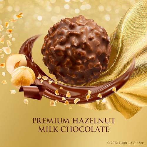 Ferrero Rocher, 42 Count, Premium Gourmet Milk Chocolate Hazelnut, Individually Wrapped Candy for Gifting, Mother's Day Gift, 18.5 oz