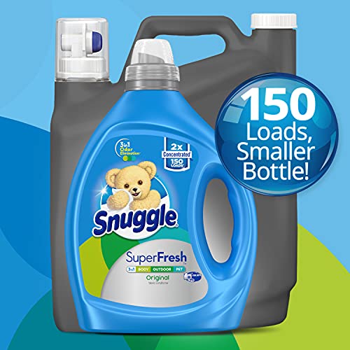 Snuggle Liquid Fabric Softener, SuperFresh Original, Eliminates Tough Odors, 2X Concentrated, 150 Loads