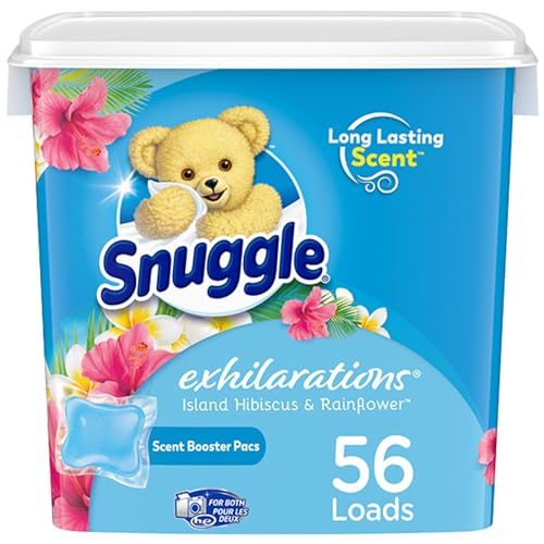 Snuggle Exhilarations in Wash Laundry Scent Booster Pacs, Island Hibiscus and Rainflower, 56 Count