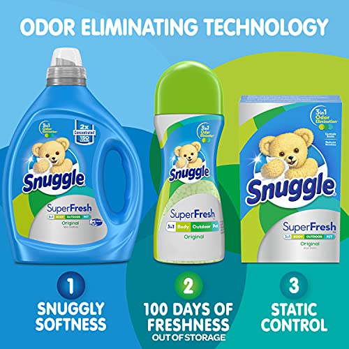 Snuggle Liquid Fabric Softener, SuperFresh Original, Eliminates Tough Odors, 2X Concentrated, 150 Loads