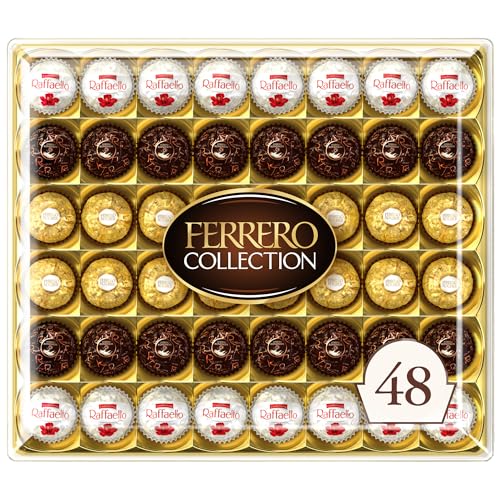 Ferrero Collection, 48 Count, Premium Gourmet Assorted Hazelnut Milk Chocolate, Dark Chocolate and Coconut, Mother's Day Gift, 18.2 oz