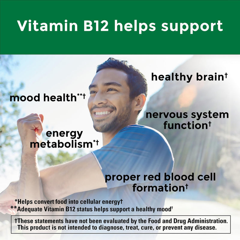 Nature Made Vitamin B12 1000 mcg, Dietary Supplement For Energy Metabolism Support, 160 Time Release Tablets, 160 Day Supply